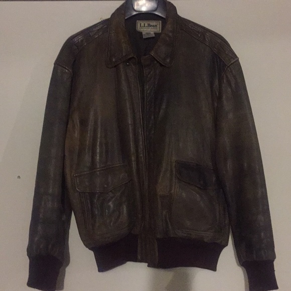 ll bean leather bomber jacket